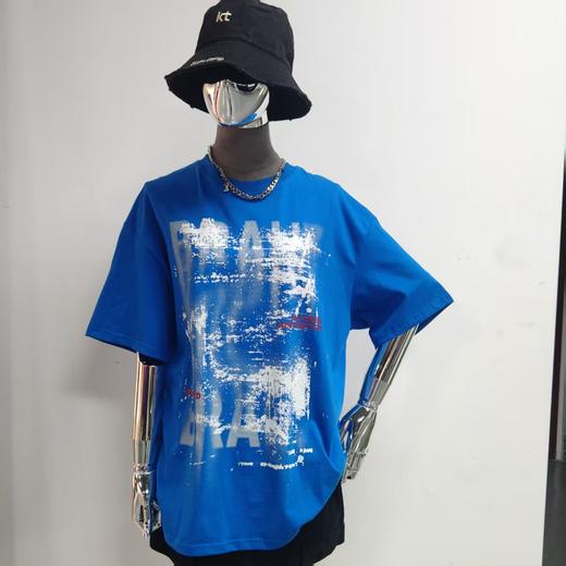 ZC圆领大字母图案短袖T恤500701（蓝）秋季 153030260321 商品图0