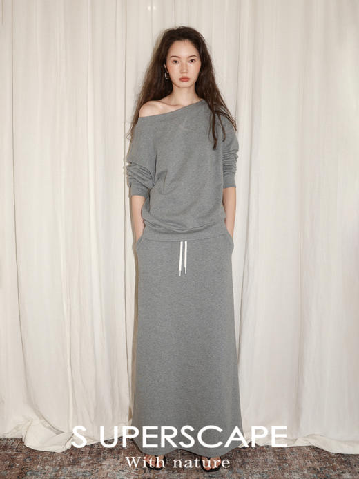 【8/25新品】素舶 纯棉自发热恒温暖皮三色一字领斜肩两穿休闲慵懒感卫衣 商品图1