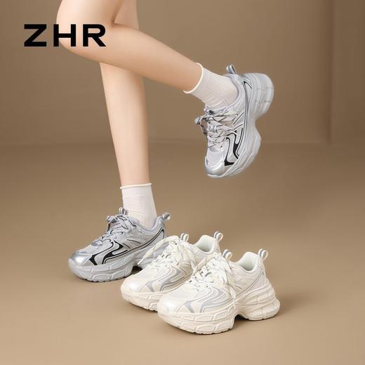 ZHR则则银色厚底增高老爹鞋情侣同款运动休闲鞋秋季户外百搭女鞋 商品图3
