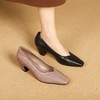 【预售5天】春秋款羊皮中跟小方头皮鞋女卡其色浅口单鞋女XYM&k936-1 商品缩略图2