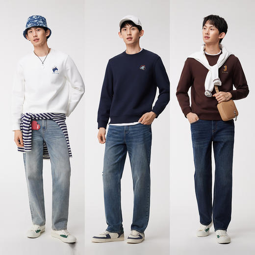 九牧王 主题刺绣 秋季保暖舒适圆领卫衣DH15508 商品图2