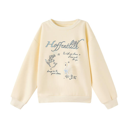 笛莎Deesha 童装女童卫衣2025冬新款女童甜美印花圆领卫衣 商品图4