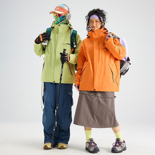 LUCKY DEER/幸运鹿情侣款山系保暖防泼水透气三合一登山服外套 商品图1