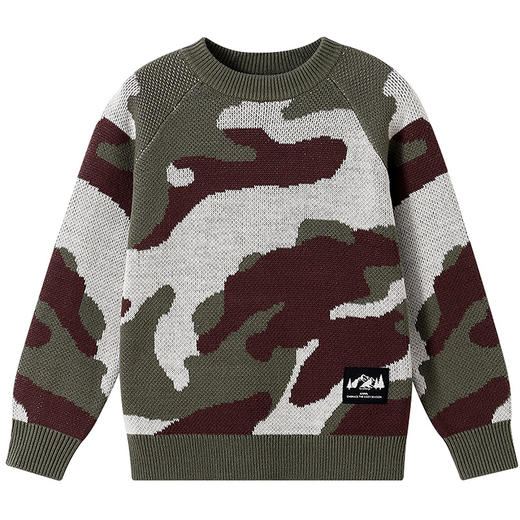 【炫酷迷彩毛衣】男童圆领长袖针织衫冬季新款安奈儿童装EB544549 商品图5