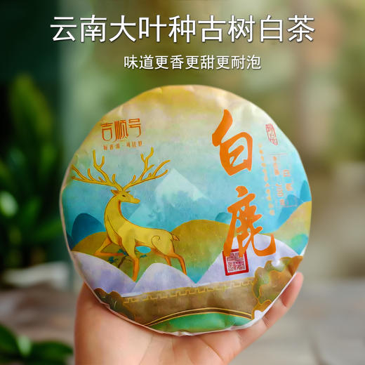 吉顺号2021年春茶《白鹿》困鹿山白茶饼茶200g 商品图0
