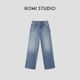 ROMI STUDIO“复古丹宁”高腰回弹不易皱石磨酵洗牛仔裤 RWBWXD1678 