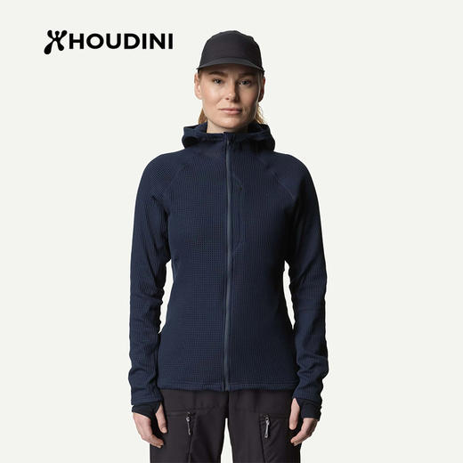 HOUDINI胡丁尼Pace Flow Houdi疾速女户外春秋网眼透气连帽衫外套 830012 商品图6
