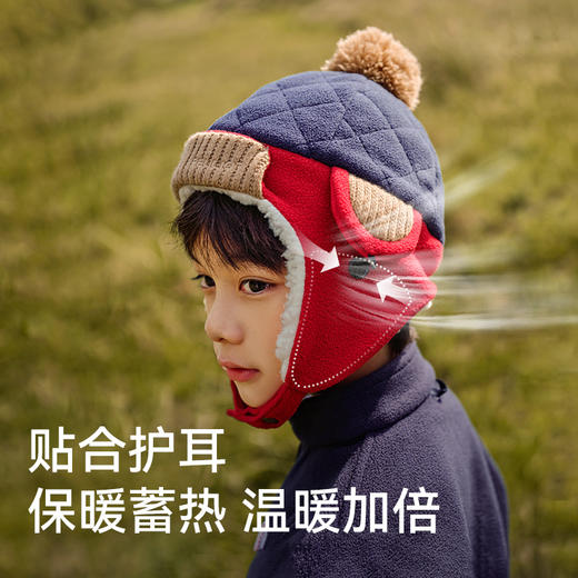 伯希和户外儿童雷锋帽男童抓绒登山防风滑雪保暖运动护耳帽女孩 商品图2