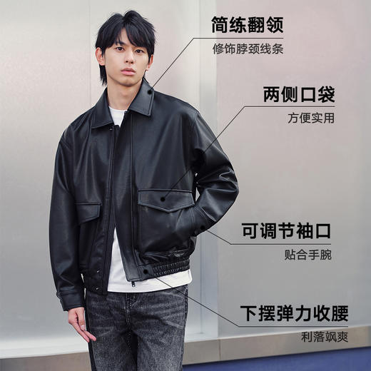 gxg.jeans男装  春季热卖多色翻领PU夹克JFD12100651 商品图1