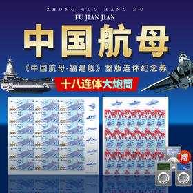 中国航母福建舰纪念券十八连体大炮筒