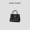ROMI STUDIO”优雅主义“荔枝牛皮纹撞色锁扣手提托特包RWCRP33452 商品缩略图1