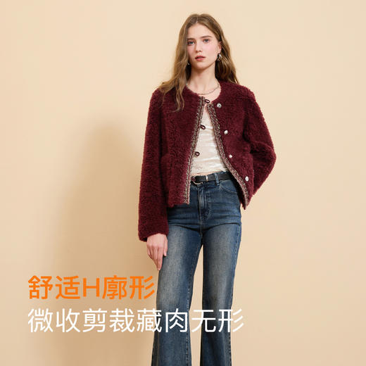 【100绵羊毛瘦瘦皮草】三彩2025冬季新款香风毛毛外套短款优雅M 商品图2