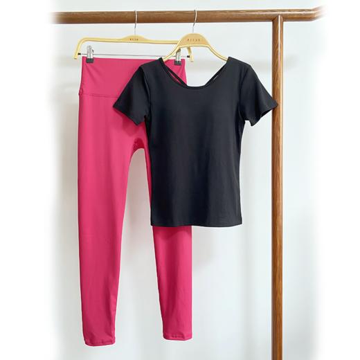 壁虎瑜伽【2310SY245+小糯弹】棉美背螺纹短袖两件套（一体式胸垫）【发货】 商品图7