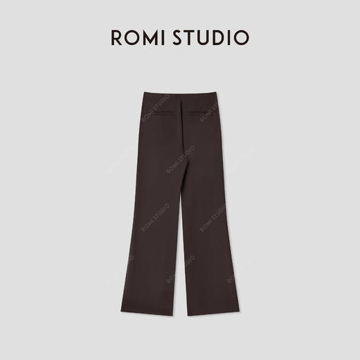 ROMI STUDIO“自我轮廓”绵羊毛混纺一字腰头微喇西装裤 RMCSXA4681 商品图1