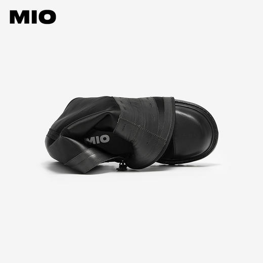 MIO米奥机车骑士靴女款西部牛仔皮扣带冬季新款高筒朋克长靴M255852105 商品图3