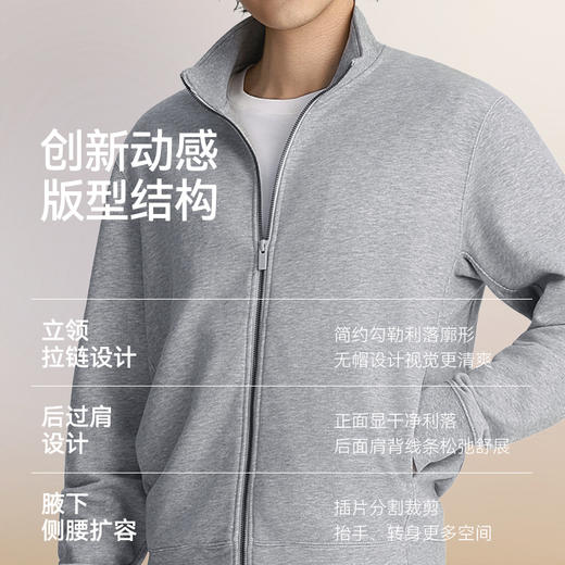 秋冬针织保暖立领可再生毛圈夹克外套-OW05-04 商品图4