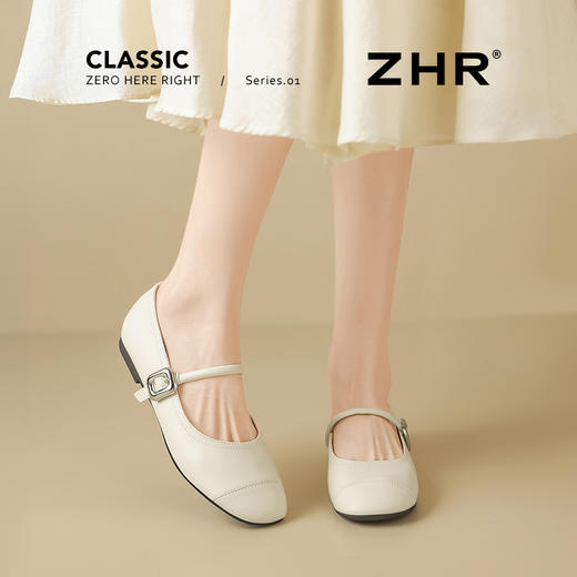 ZHR银色玛丽珍鞋女2025新款夏季法式圆头平底小皮鞋软底单鞋女 商品图3