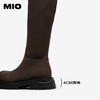 MIO米奥瘦瘦靴厚底圆头增高纯色弹力靴袜靴长筒靴女M255814413 商品缩略图4