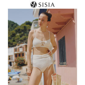 sisia2025新款法式比基尼泳衣女款性感辣妹风泡温泉度假分体泳装SWB25-13A
