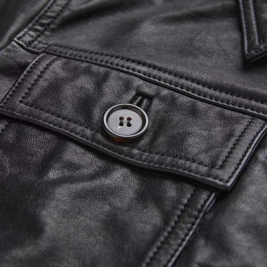 ROMI STUDIO“棕标系列”英国进口小牛皮纽扣夹克短皮衣 RWCSWG2257  商品图4