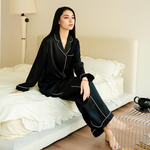 谜底桑蚕丝阔腿裤女士2025秋新款真丝顺滑亲肤宽松长裤25CMK5005 商品图1