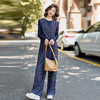 E982-0817时尚套装女2025秋新款高级感洋气针织衫马甲阔腿裤条纹三件套E982 商品缩略图2