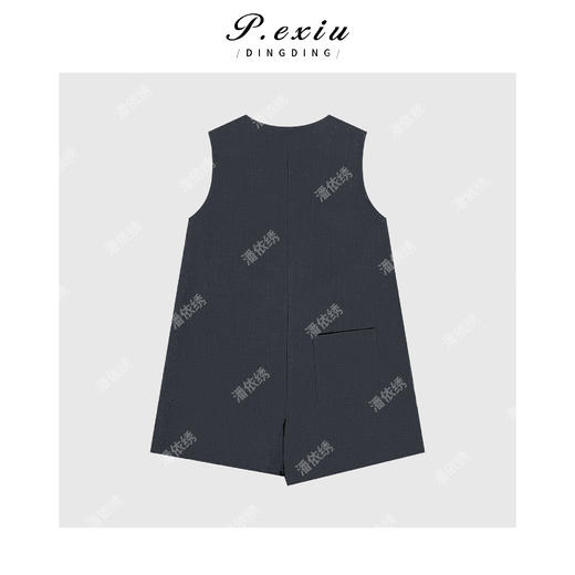 100%亚麻松弛高级感V领连体裤 W-63190 商品图2