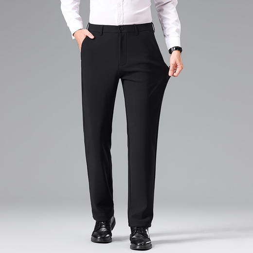 【加绒保暖】罗蒙男士秋冬款加绒商务风休闲裤舒适直筒百搭上班通勤长裤子 商品图2