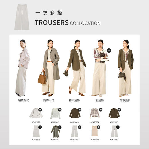 【商场同款】CNT5863 "老钱风阔腿裤" 中高腰阔腿版型，穿出超模大长腿 商品图6
