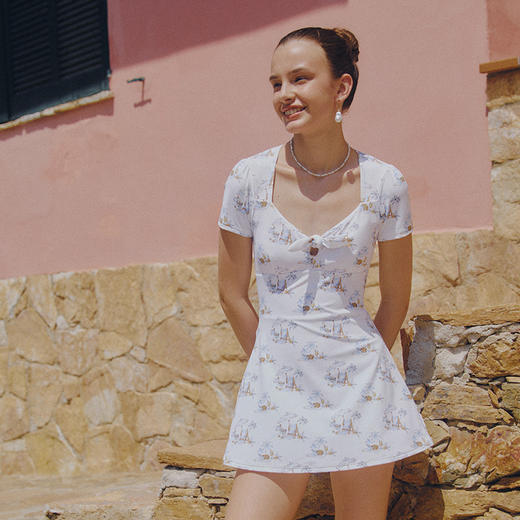 sisia2025新款泳衣女高级感连体保守遮肚显瘦海边度假泡温泉泳装 商品图2