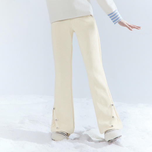 笛莎Deesha 童装女童裤子2025冬新款女童微喇简约长裤 商品图1