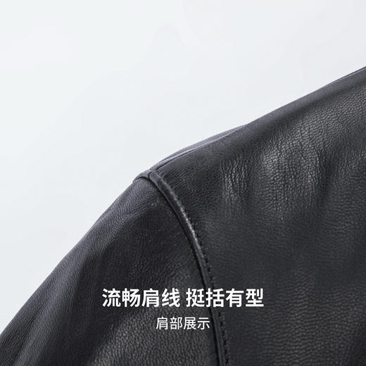 【100%山羊皮】圣得西男士商务工装皮夹克2025秋季时尚翻领皮衣 商品图8