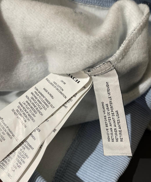 𝐂𝐇情侣款天蓝色老花连帽薄绒卫衣815 商品图8