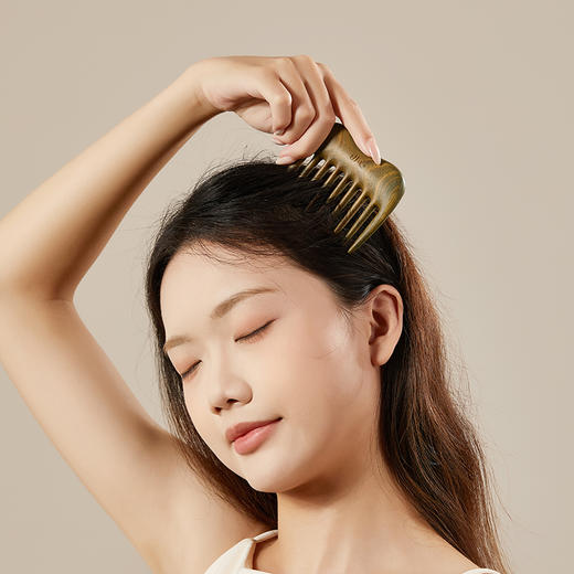 初心| 长齿扁梳黑檀绿檀 商品图2