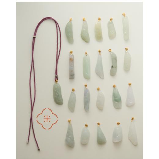 米马饰物 18K金镶嵌 天然糯冰种翡翠随形吊坠 自然造物 件件孤品 商品图4