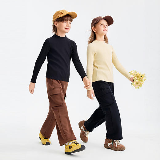 【亲子同款】男女童中领长袖T恤秋季新款安奈儿童装小程序专享EM531582 商品图3