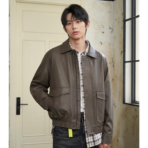 gxg.jeans男装  春季热卖多色翻领PU夹克JFD12100651 商品图3