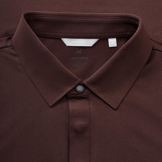 九牧王 商务休闲春褐色标准版长袖POLO衫JT1E10520 商品图2