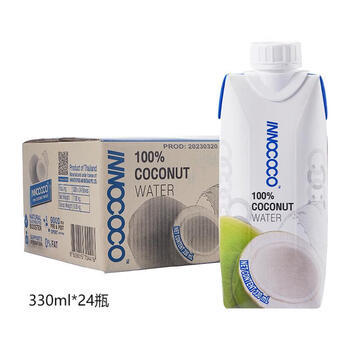 INNOCOCO泰国进口100%椰子水330ml*24瓶青椰果汁椰子水整箱补充电解质 /水饮冲调 /饮料 /果蔬汁/饮料 商品图3