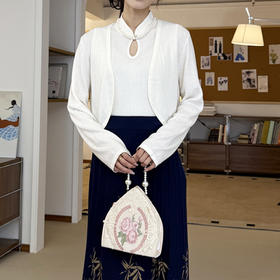 【林栖设计小店】生活在左2025秋季新品针织开衫显瘦百搭旗袍领背心两件套G1954172