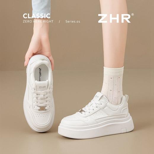ZHR轻便厚底增高小白鞋2025小个子校园风新款运动休闲鞋舒适板鞋 商品图6