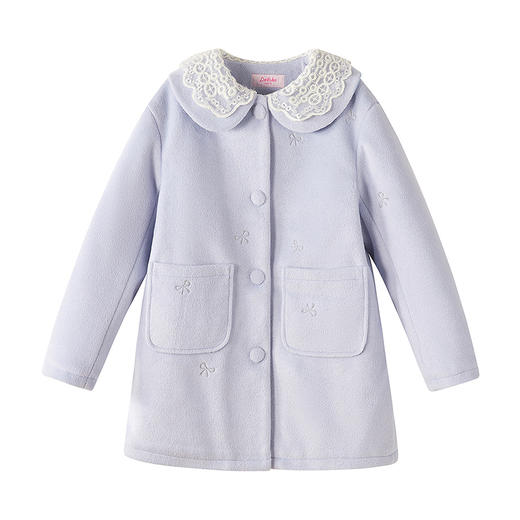 笛莎Deesha 童装女童大衣2025冬新款女童甜美蕾丝翻领大衣 商品图4