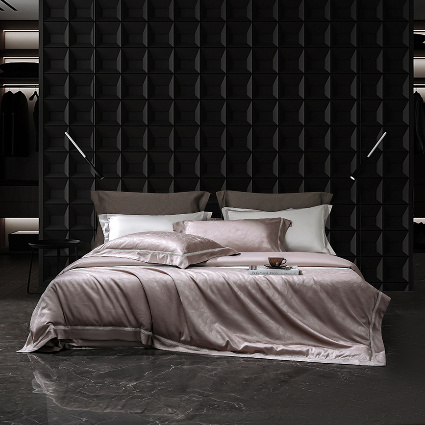 140支长绒棉染色提花四件套 韵幻太空灰