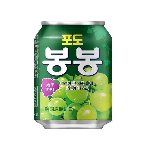 海太 韩国原装进口葡萄果粒果汁饮料 238ml/罐 商品图0