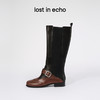 lost in echo2025早秋新款独特解构拼接布洛克芭蕾舞长靴弹力靴女 商品缩略图0
