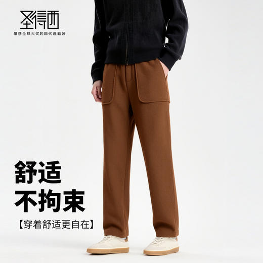 【远红外发热&抗菌3A级】圣得西2025秋休闲裤宽松保暖青年男潮 商品图2