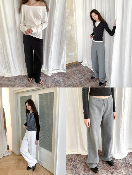 素舶 远红外黑科技发热窄腰直筒显瘦休闲裤卫裤 商品图2