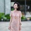 西子/【竹林间】天然苎麻棉立领斜襟竹叶透气收腰显瘦旗袍/QPTJ111 商品缩略图7