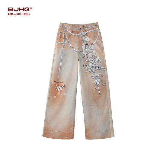 【门店限定款】不计后果 梭织印花直筒裤 商品图0