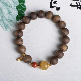 xy0551沉香+蜜蜡南红吉祥手串